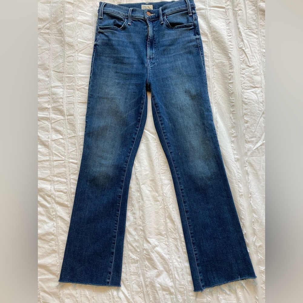 MOTHER Blue Flare Wide Leg Denim